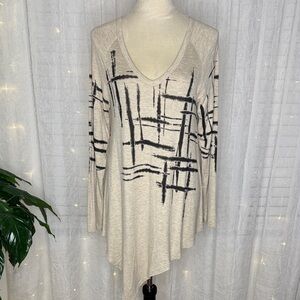 Workshop Republic Clothing Beige and Black Patterned Tunic